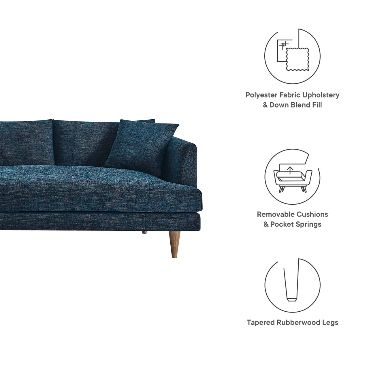 Noema 3-Piece Cloudblend Corner Sectional, Azure