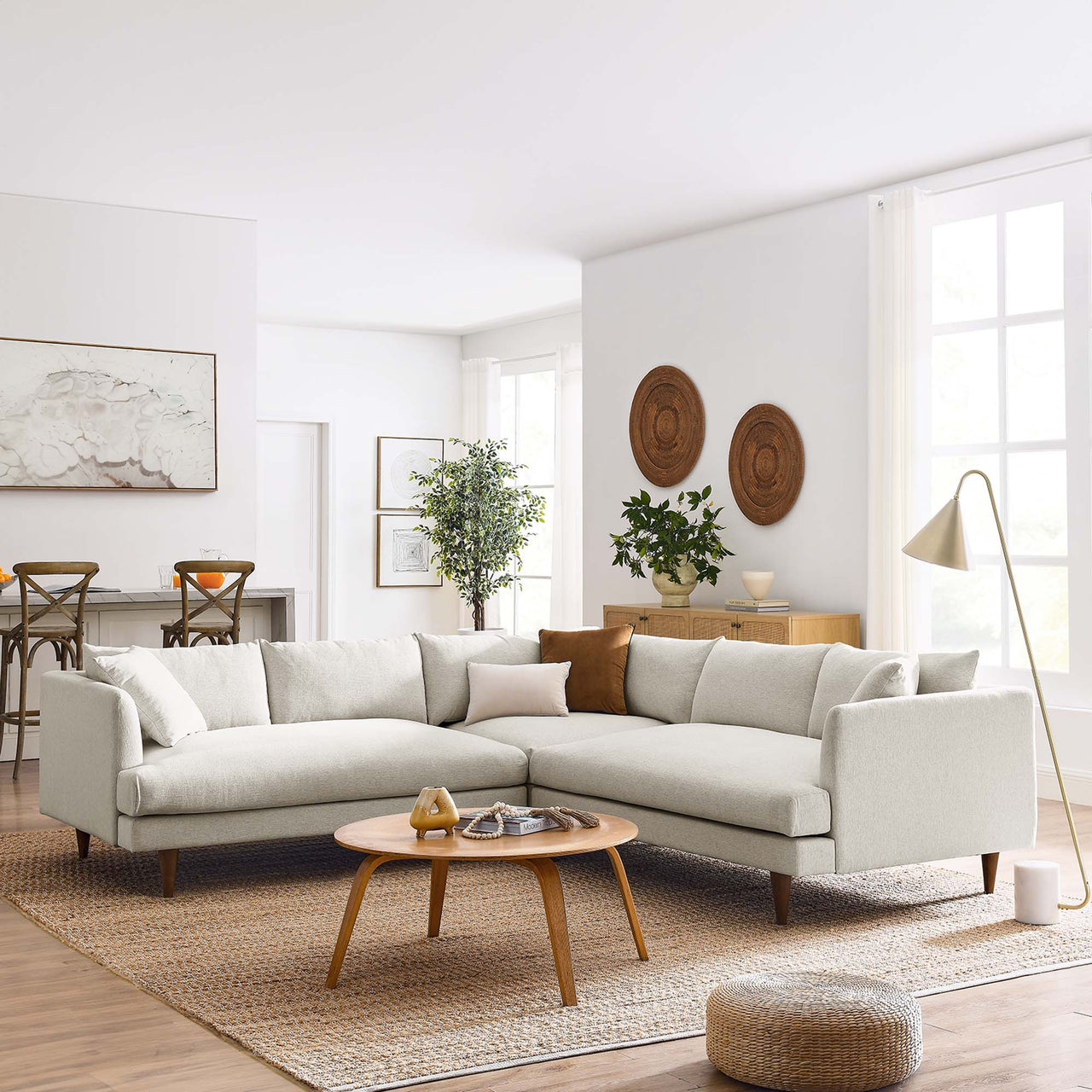 Noema 3-Piece Cloudblend Corner Sectional, Ivory