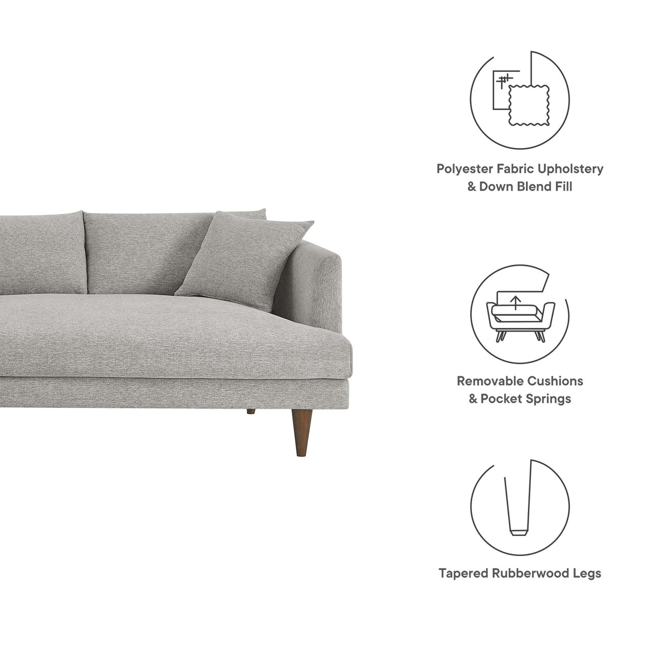 Noema 3-Piece Cloudblend Corner Sectional, Light Gray