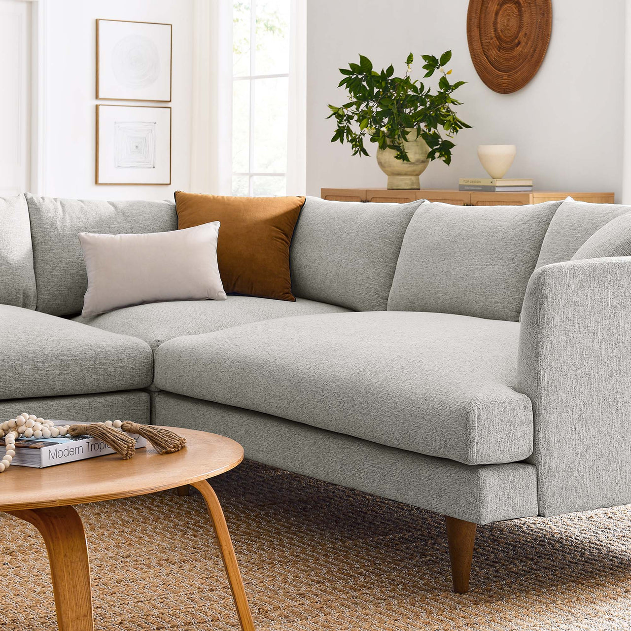 Noema 3-Piece Cloudblend Corner Sectional, Light Gray