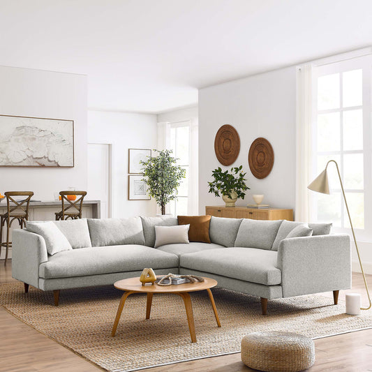 Noema 3-Piece Cloudblend Corner Sectional, Light Gray