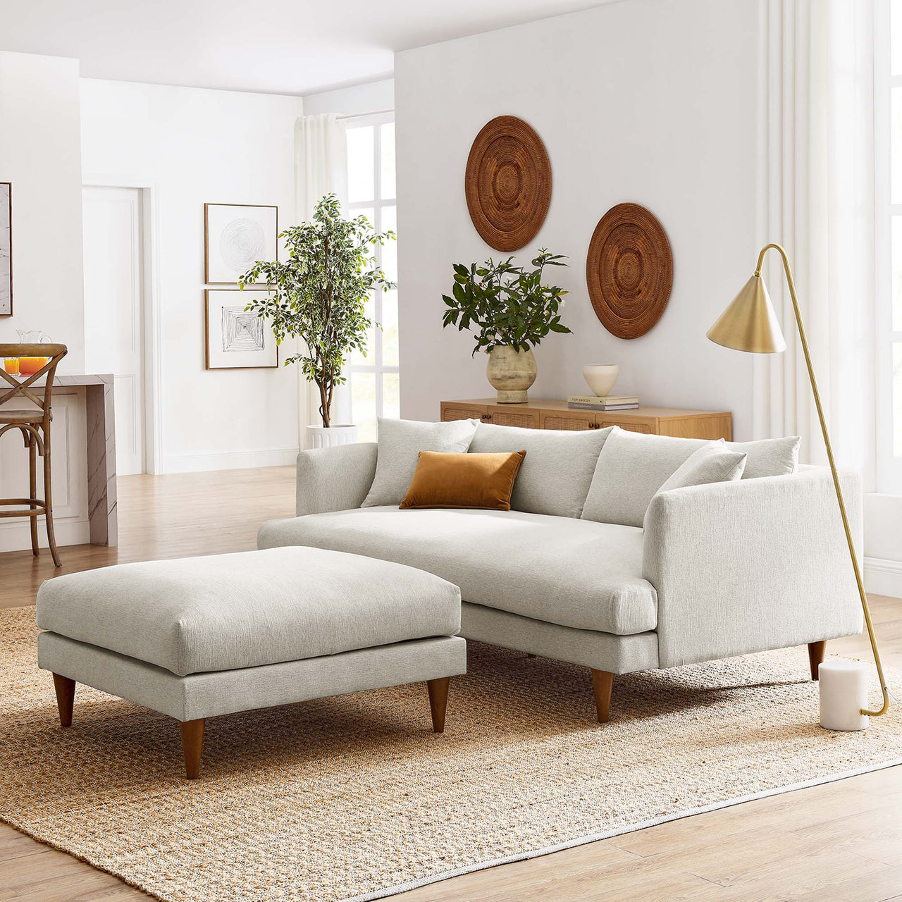 Noema Cloudblend Sofa & Ottoman Sectional, Ivory
