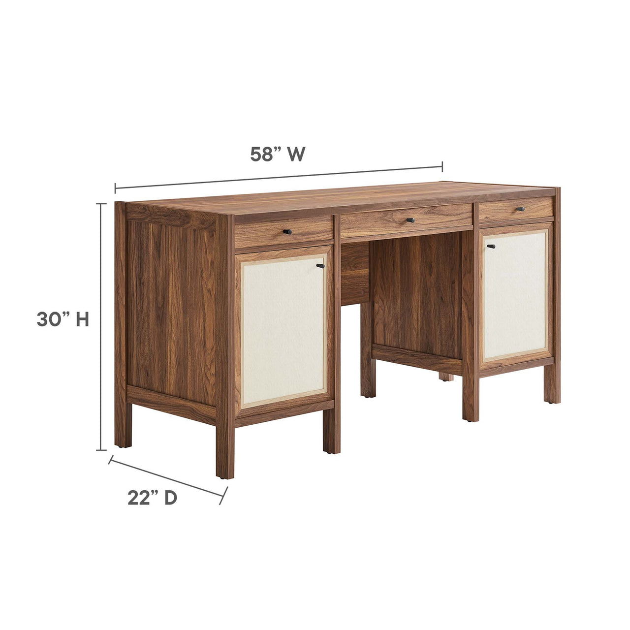 Embria Office Desk, Large, Walnut