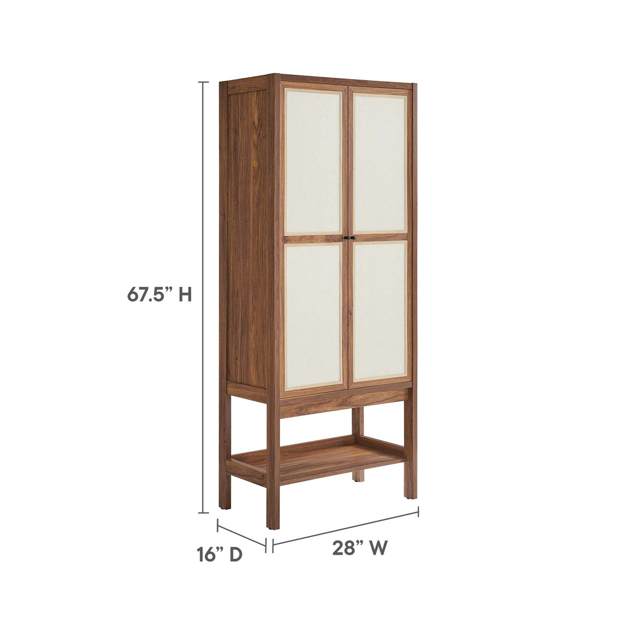 Embria Tall Standing Storage Cabinet, Walnut