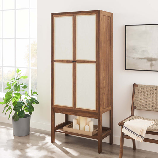 Embria Tall Standing Storage Cabinet, Walnut