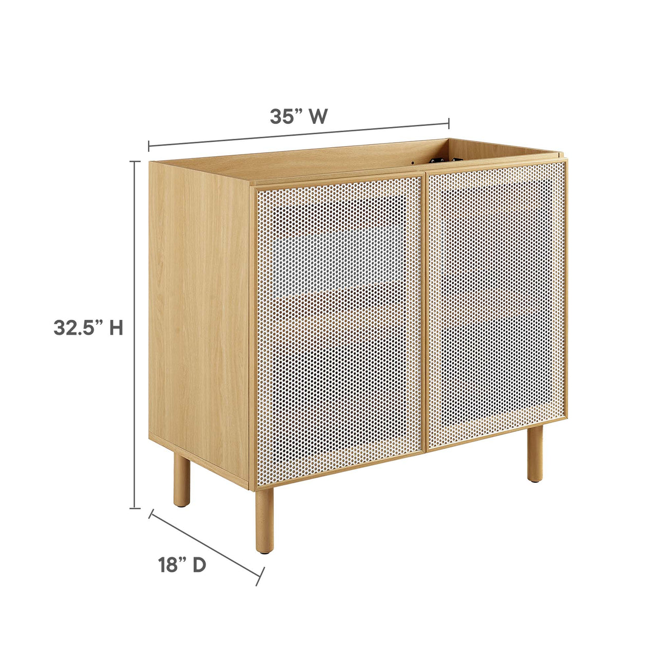 Kayatan Vanity Base with Storage, Large, Oak