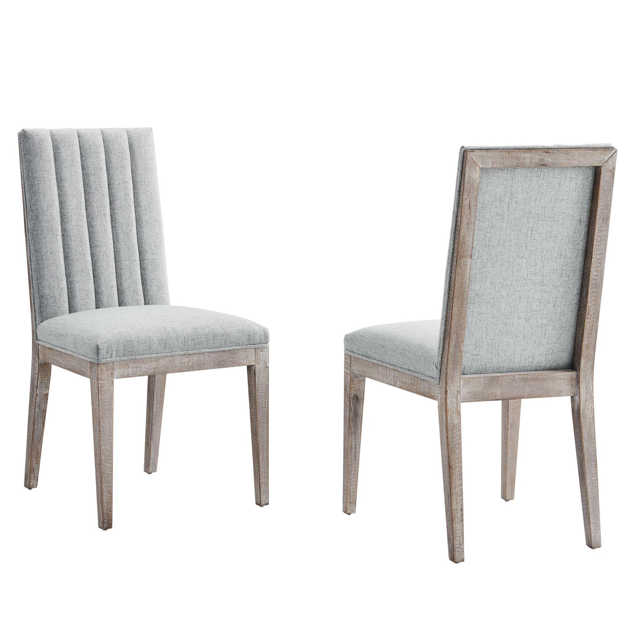 Auriselle Linenette Dining Chair Set of 2, Light Gray
