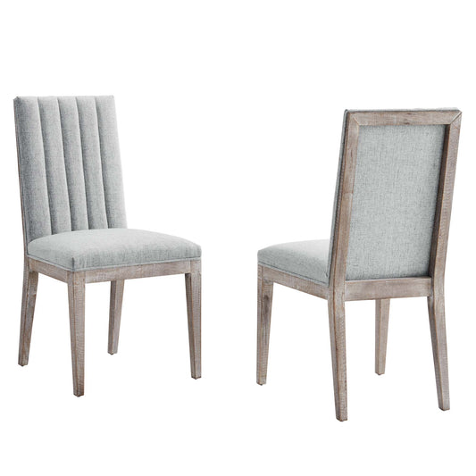 Auriselle Linenette Dining Chair Set of 2, Light Gray