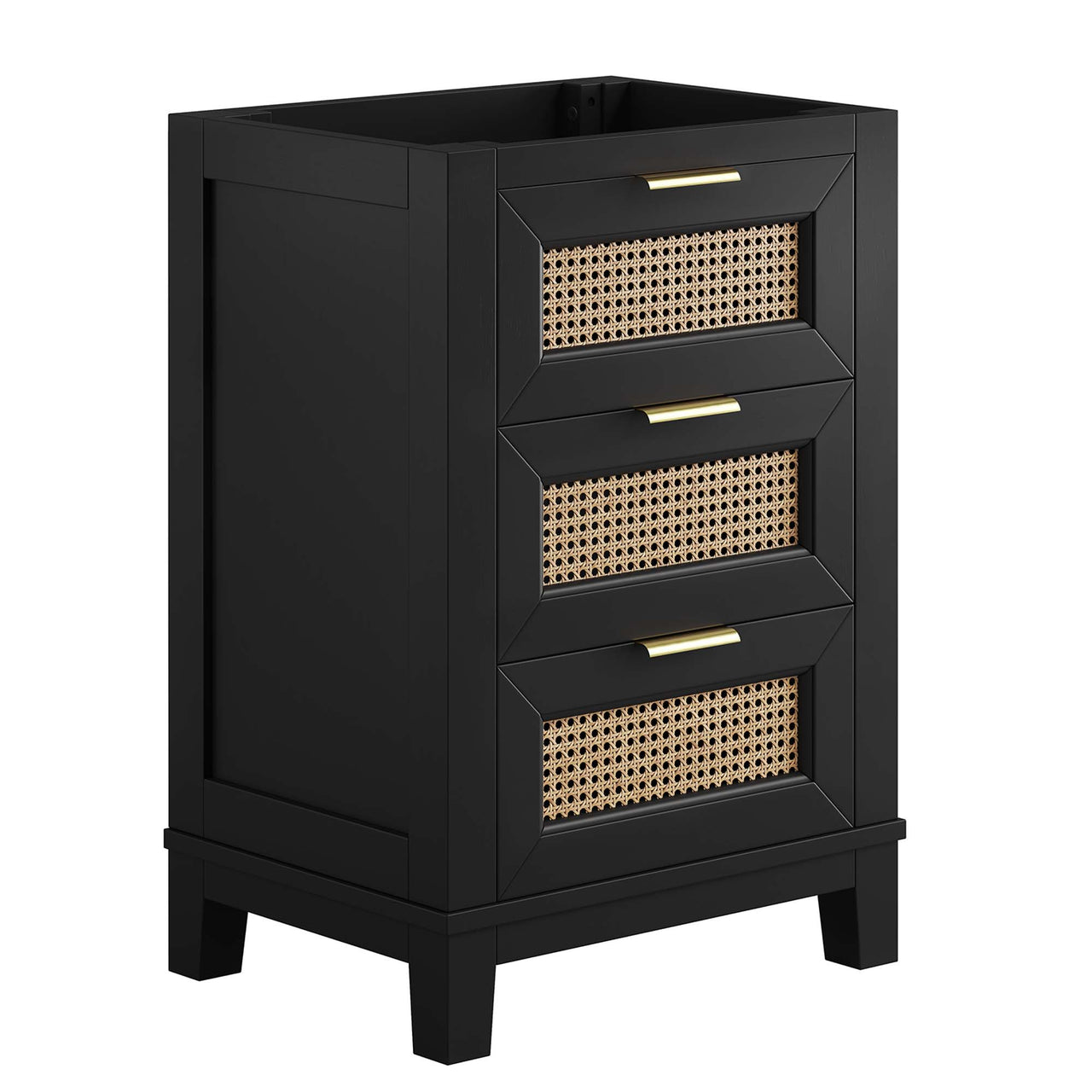 Mahoni Vanity Base with Storage, Small, Black