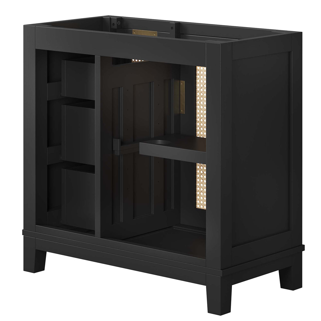 Mahoni Vanity Base with Storage, Large, Black