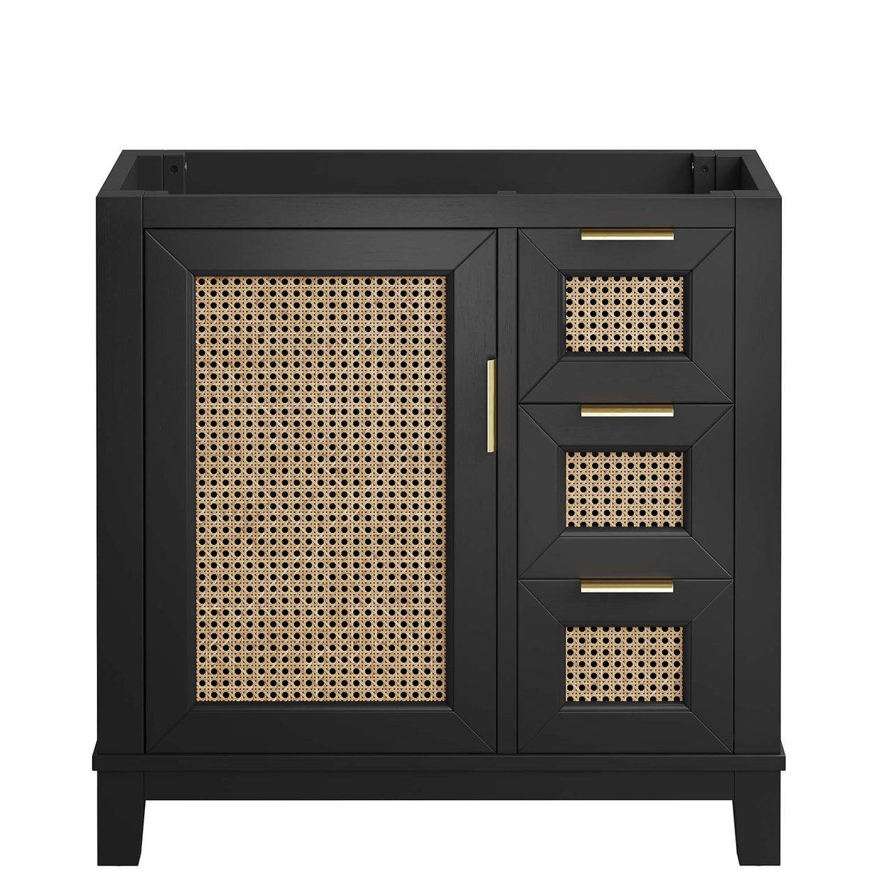 Mahoni Vanity Base with Storage, Large, Black