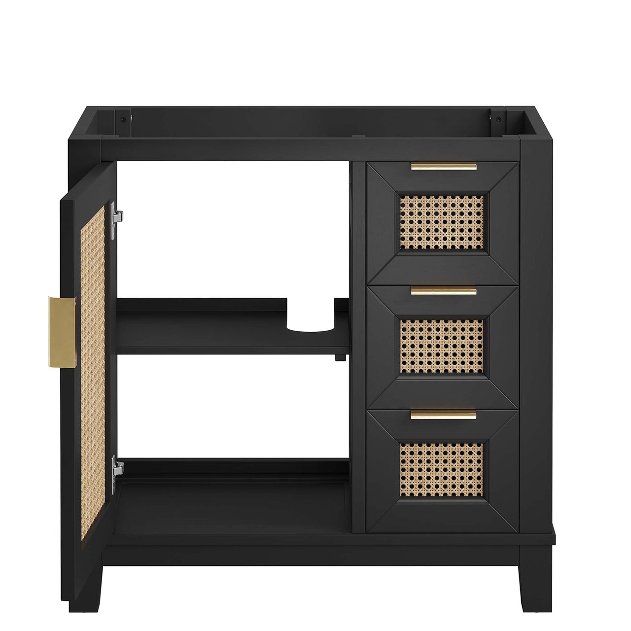 Mahoni Vanity Base with Storage, Large, Black