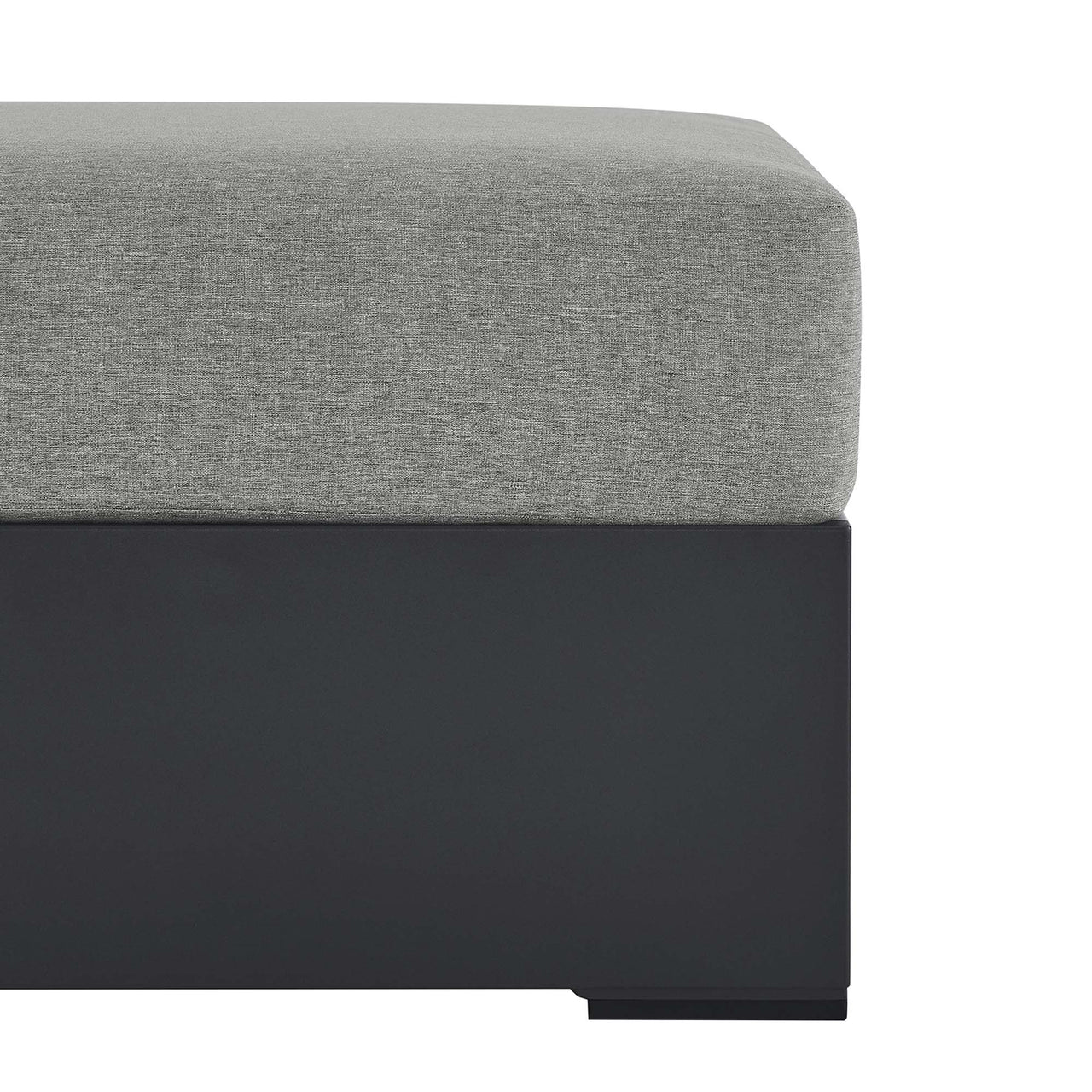Tahlor Alfresco Powder-Coated Aluminum Ottoman | Outdoor Modular Sectional Component, Gray