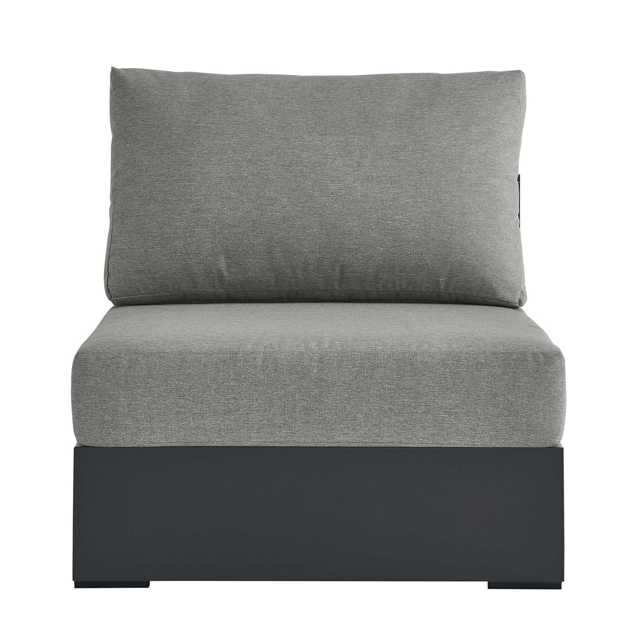 Tahlor Alfresco Powder-Coated Aluminum Armless Chair | Outdoor Modular Sectional Component, Gray