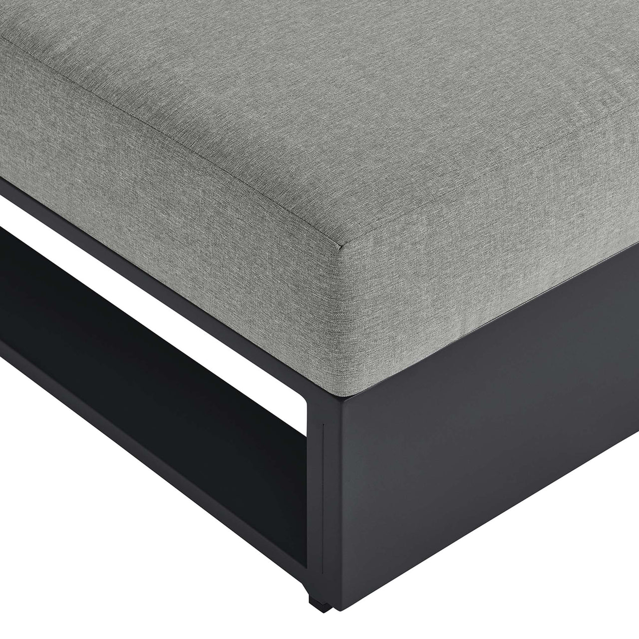 Tahlor Alfresco Powder-Coated Aluminum Armless Chair | Outdoor Modular Sectional Component, Gray
