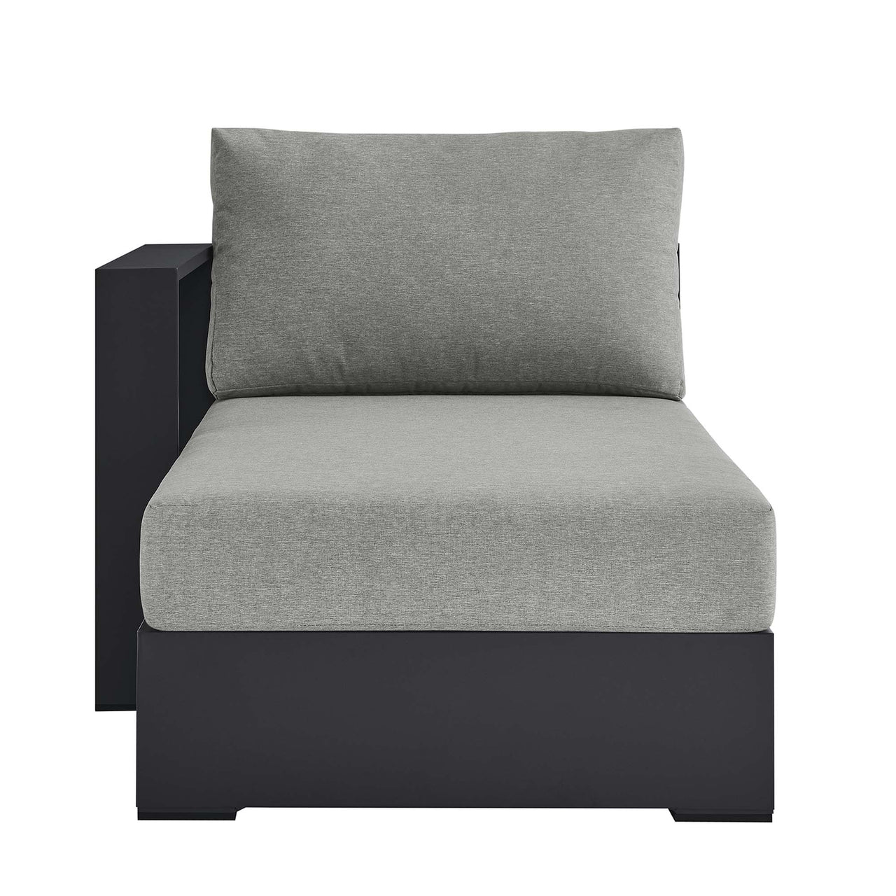 Tahlor Alfresco Powder-Coated Aluminum Left-Facing Chaise Lounge | Outdoor Modular Sectional Component, Gray