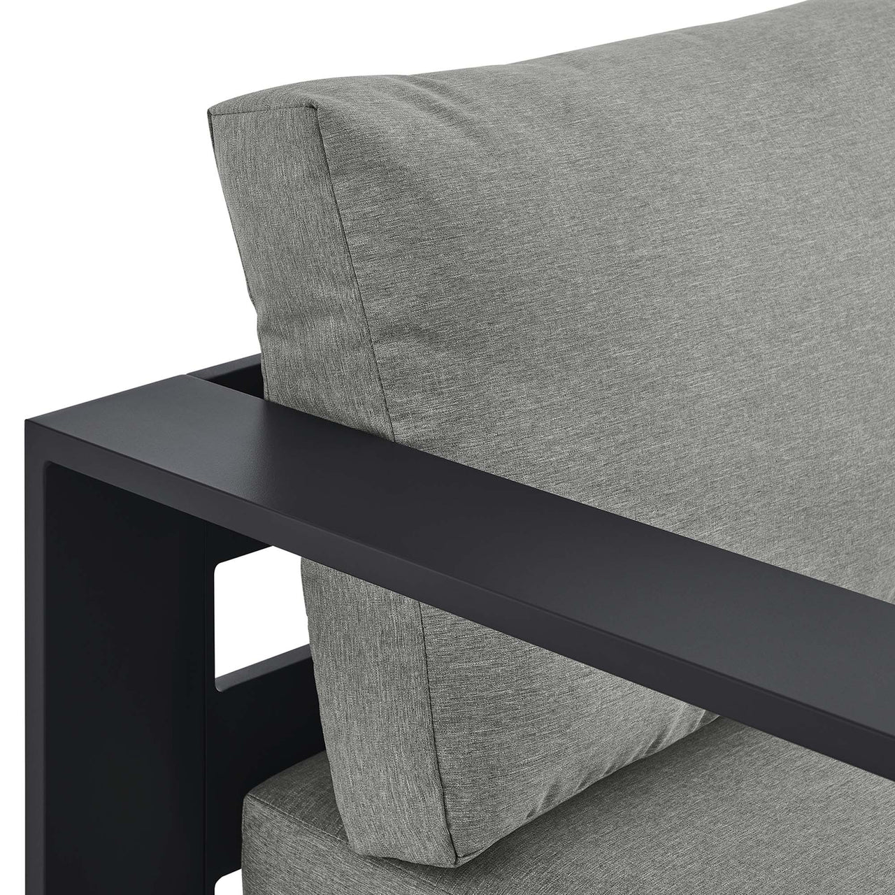 Tahlor Alfresco Powder-Coated Aluminum Left-Facing Chaise Lounge | Outdoor Modular Sectional Component, Gray