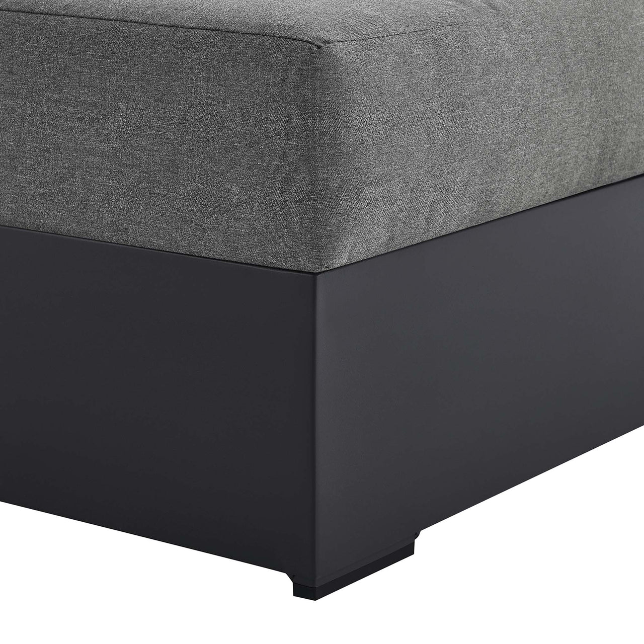 Tahlor Alfresco Powder-Coated Aluminum Right-Facing Chaise Lounge | Outdoor Modular Sectional Component, Gray & Charcoal
