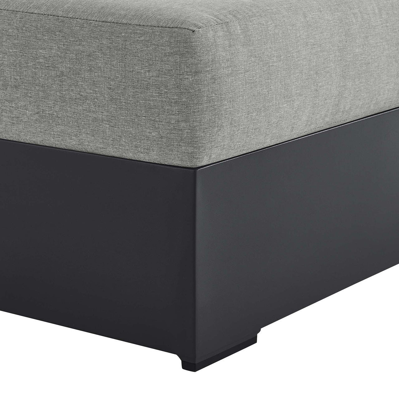 Tahlor Alfresco Powder-Coated Aluminum Right-Facing Chaise Lounge | Outdoor Modular Sectional Component, Gray