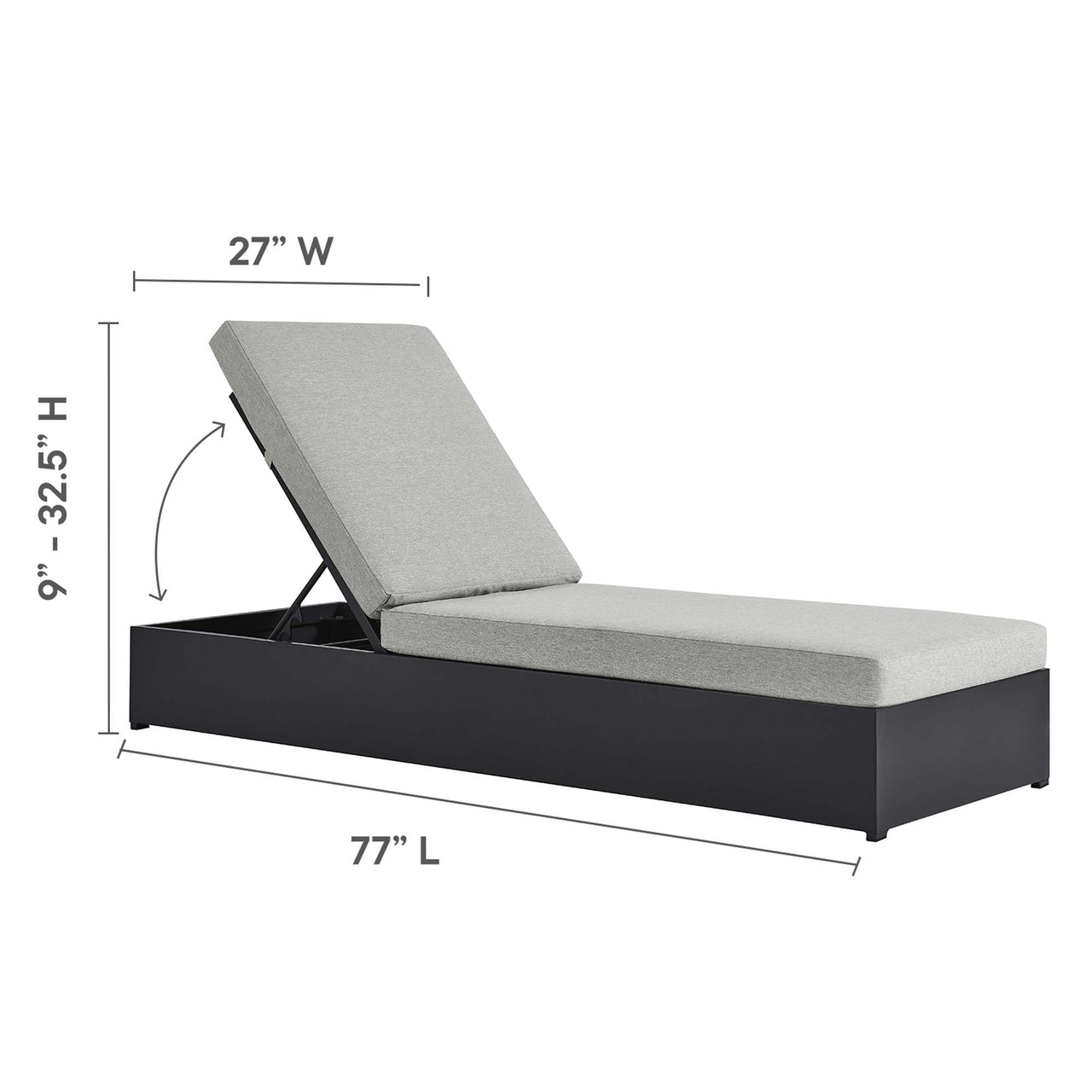 Tahlor Alfresco Powder-Coated Aluminum Chaise Lounge Chair, Gray