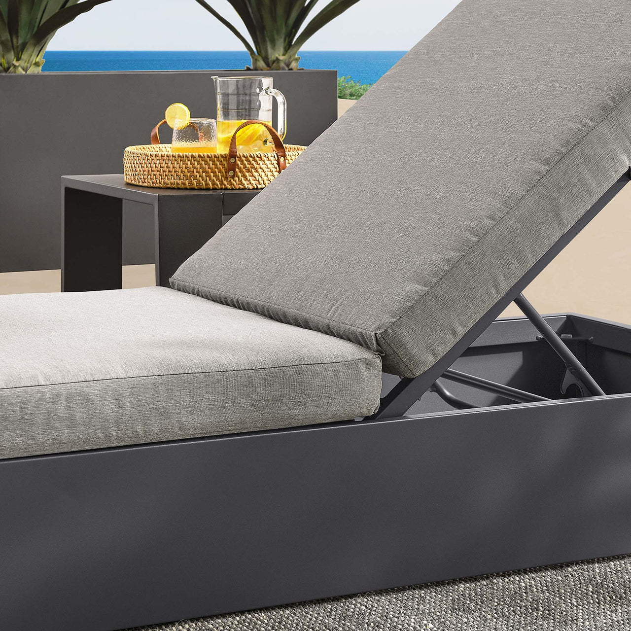 Tahlor Alfresco Powder-Coated Aluminum Chaise Lounge Chair, Gray