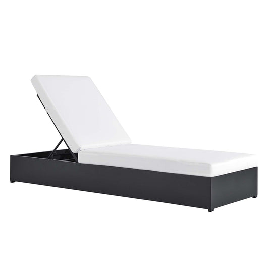 Tahlor Alfresco Powder-Coated Aluminum Chaise Lounge Chair, Gray & White