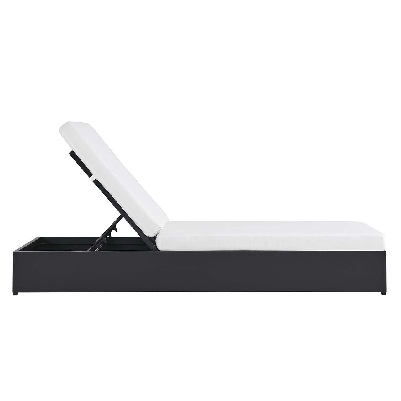 Tahlor Alfresco Powder-Coated Aluminum Chaise Lounge Chair, Gray & White