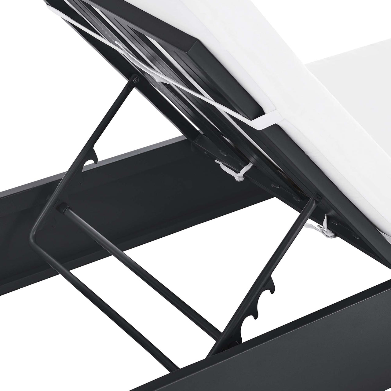 Tahlor Alfresco Powder-Coated Aluminum Chaise Lounge Chair, Gray & White