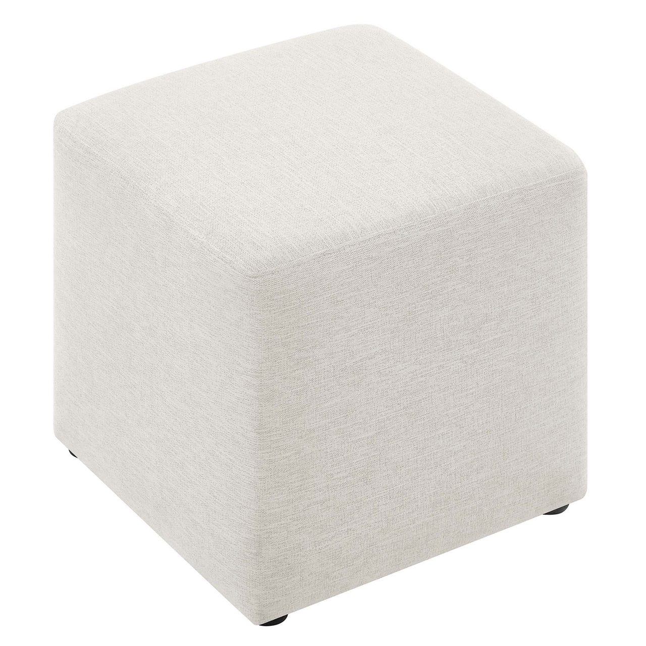 Calyx Square Pouf, Small, Ivory