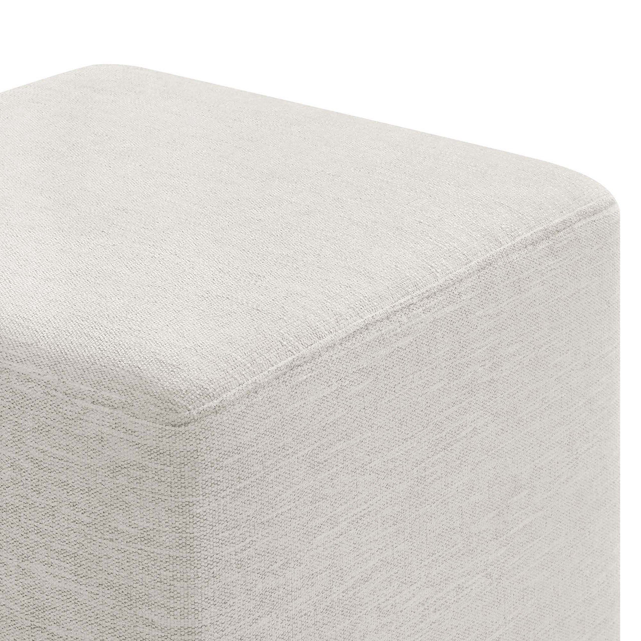 Calyx Square Pouf, Small, Ivory