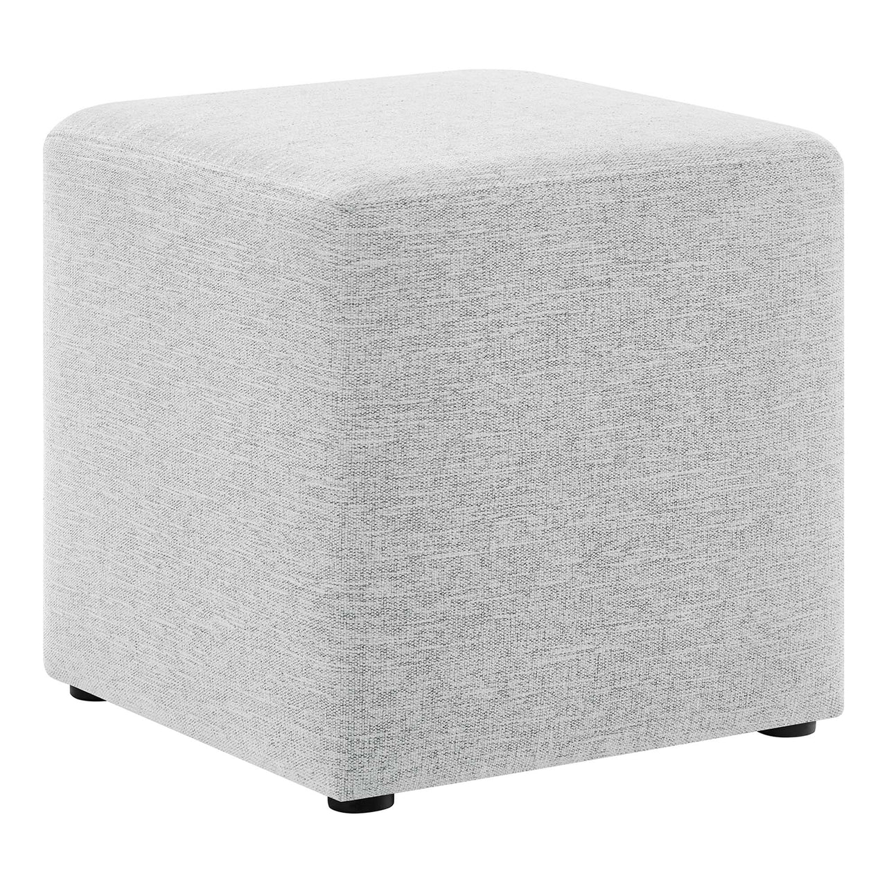 Calyx Square Pouf, Small, Light Gray