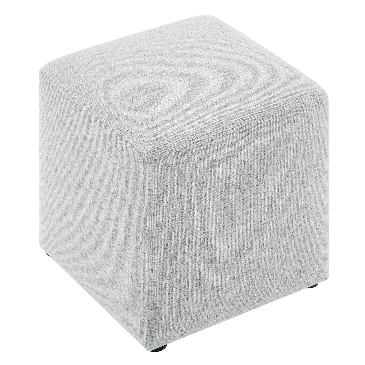 Calyx Square Pouf, Small, Light Gray