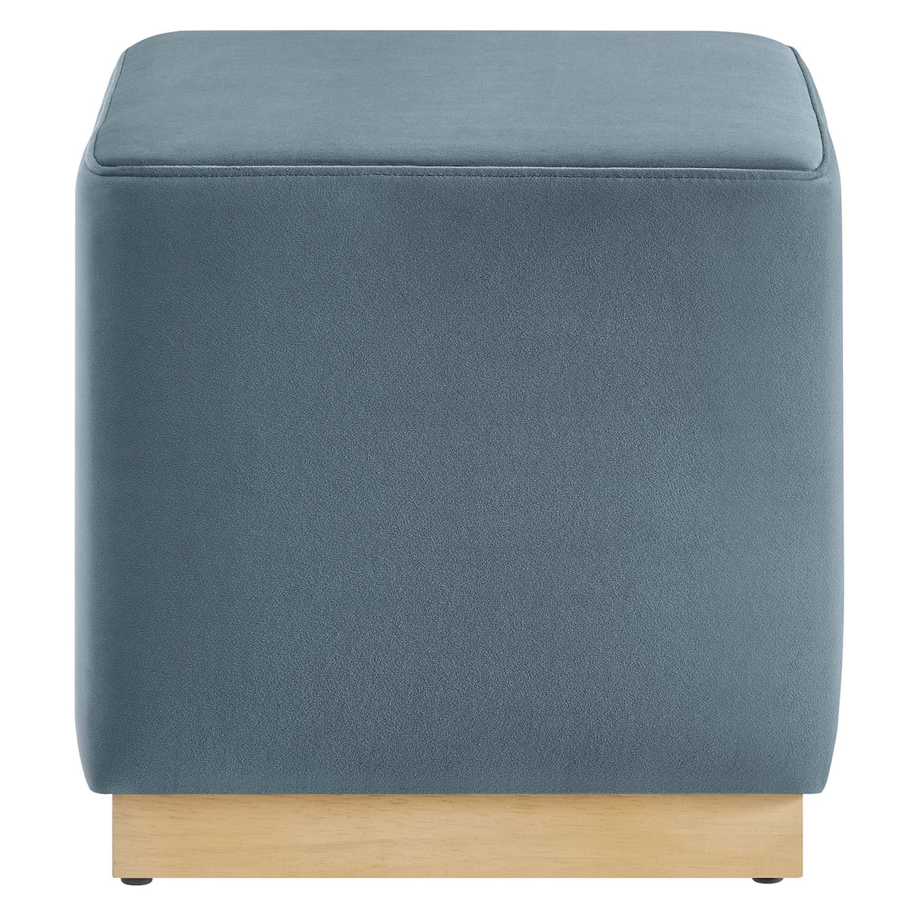 Ardena Square Velvet Ottoman, Small, Slate & Cream