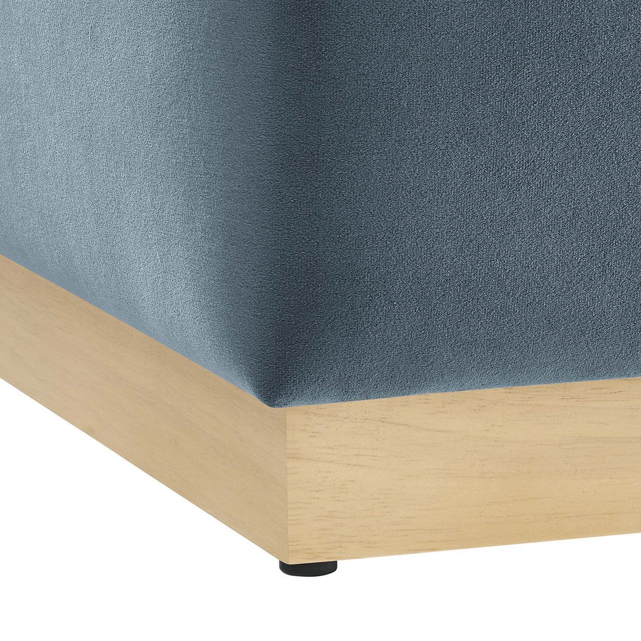 Ardena Square Velvet Ottoman, Small, Slate & Cream