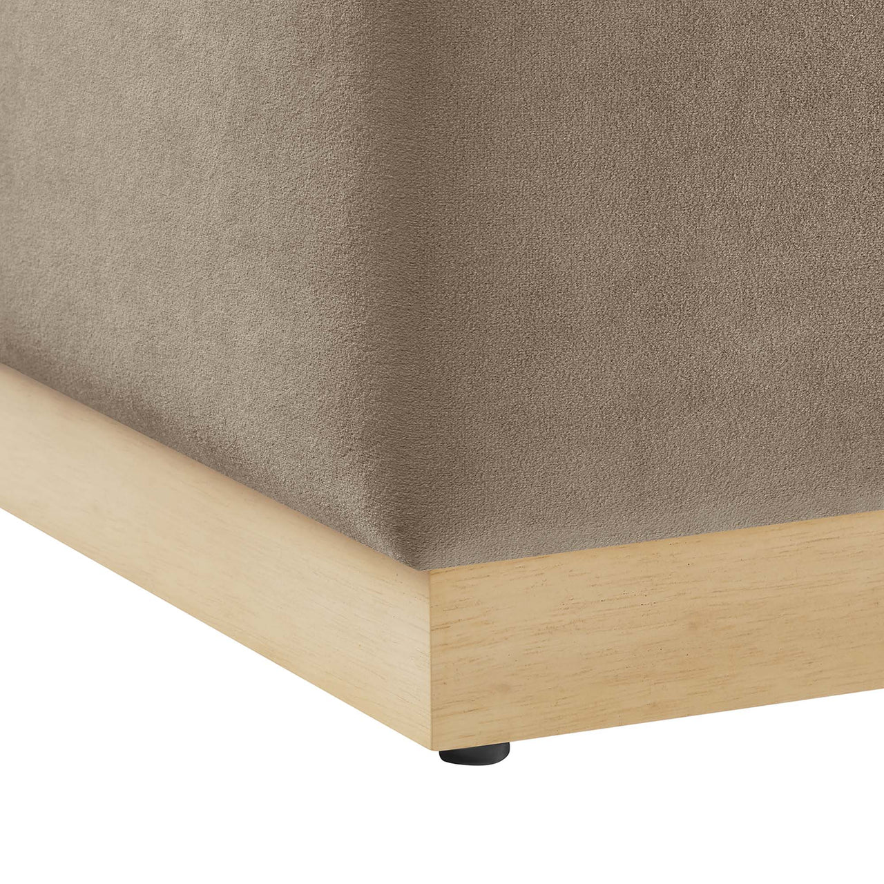 Ardena Square Velvet Ottoman, Small, Taupe & Cream