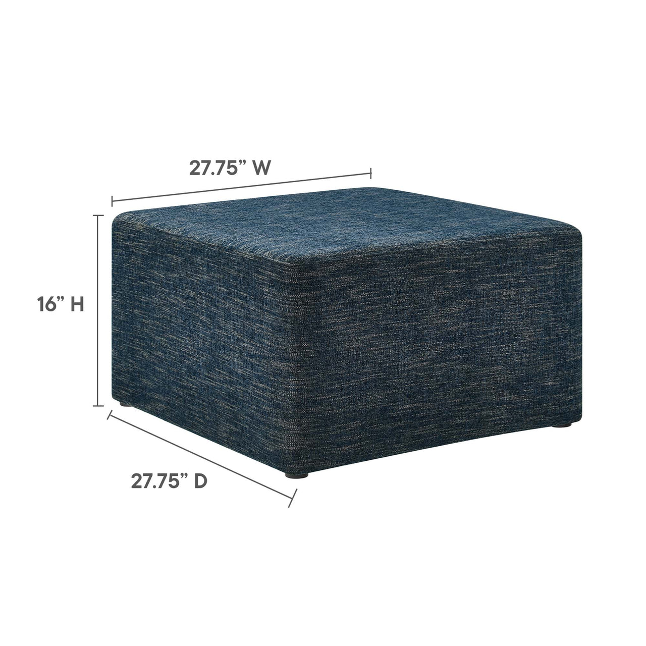 Calyx Square Pouf, Large, Azure