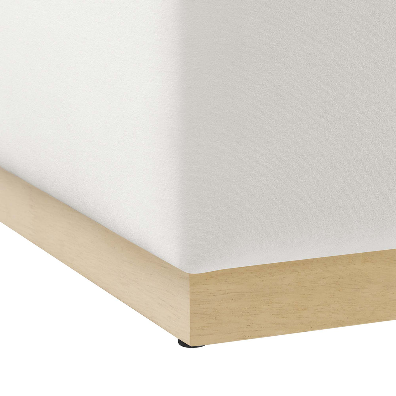 Ardena Square Velvet Ottoman, Large, Chalk & Cream