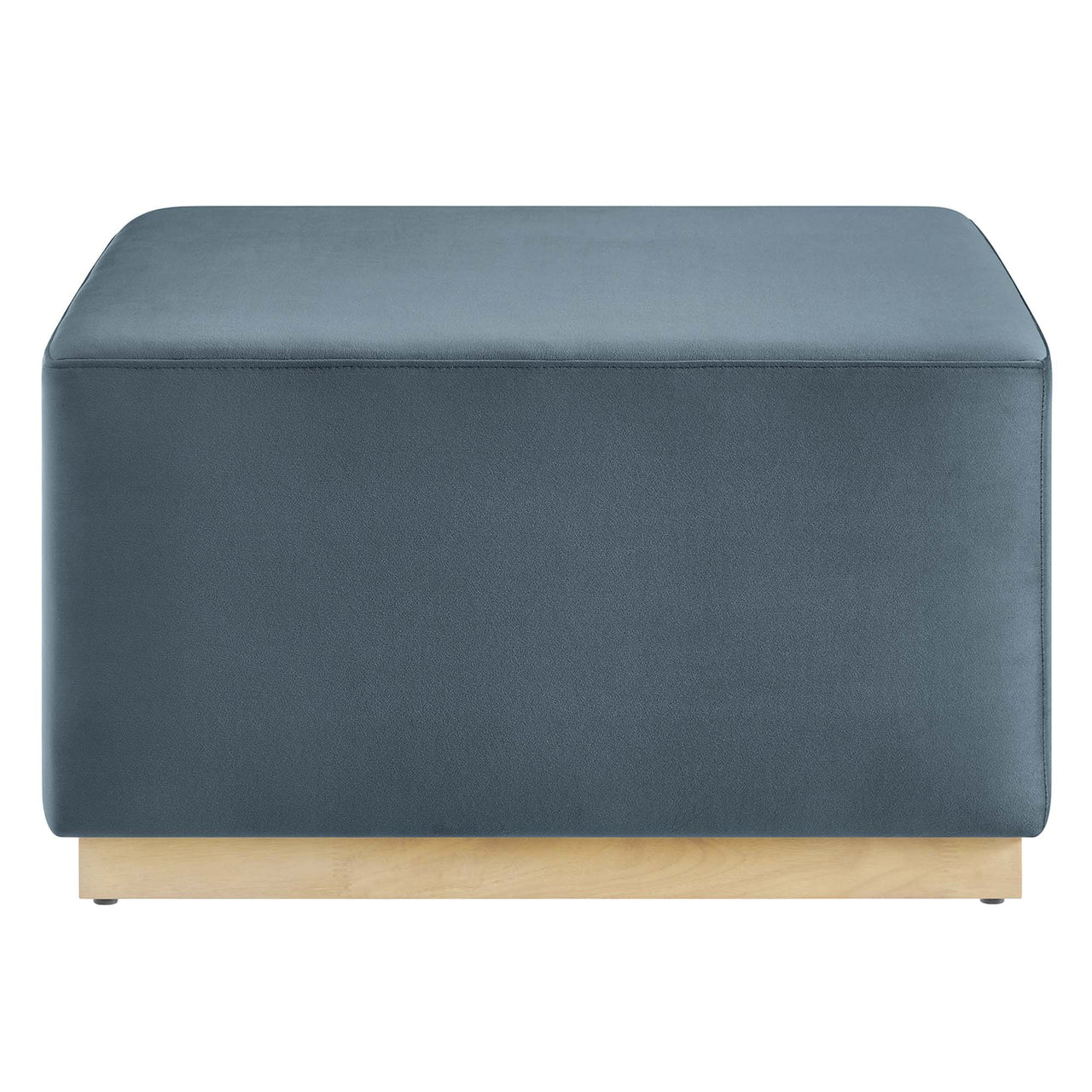 Ardena Square Velvet Ottoman, Large, Slate & Cream