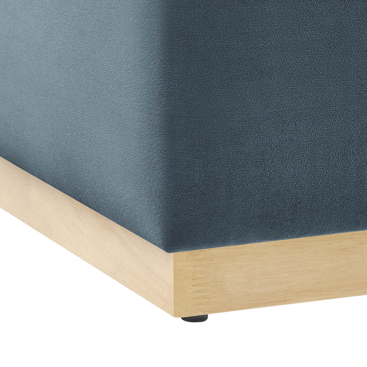 Ardena Square Velvet Ottoman, Large, Slate & Cream