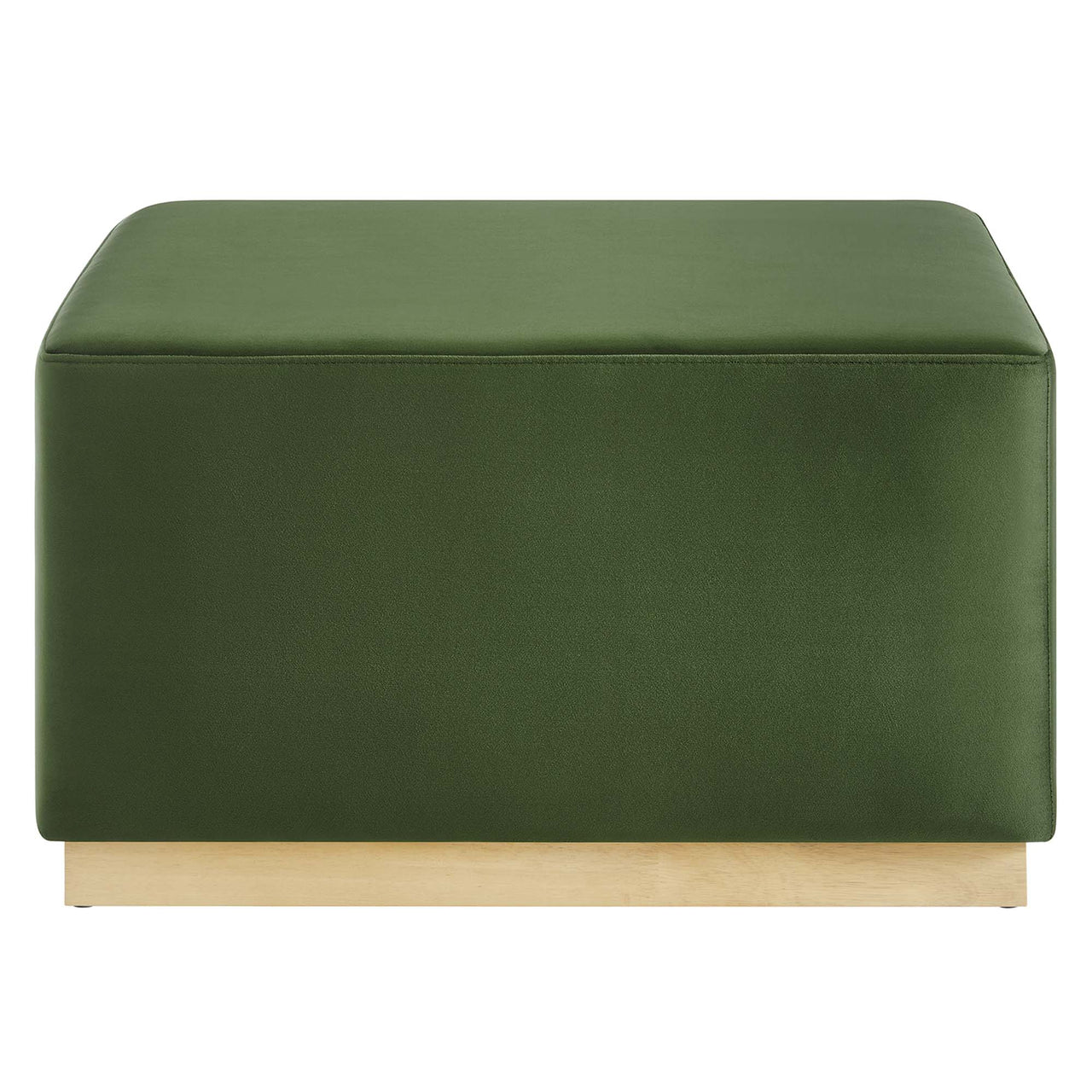 Ardena Square Velvet Ottoman, Large, Basil & Cream
