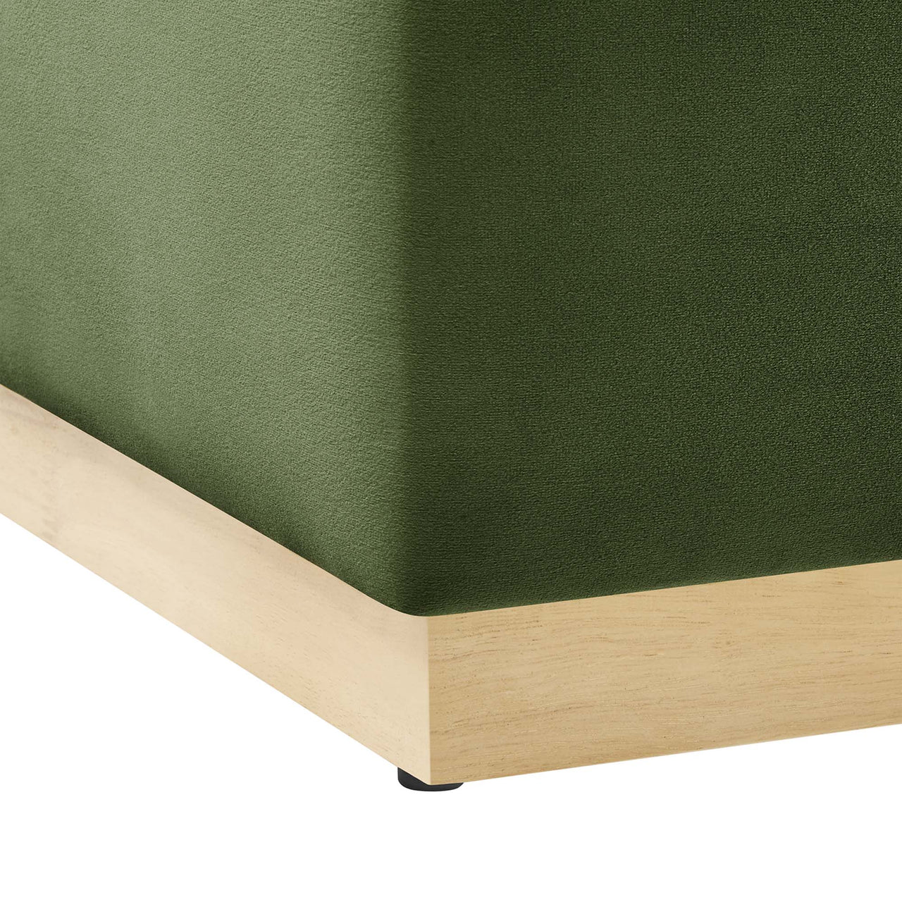 Ardena Square Velvet Ottoman, Large, Basil & Cream