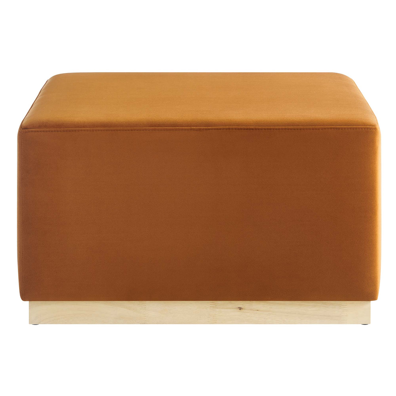 Ardena Square Velvet Ottoman, Large, Terracotta & Cream