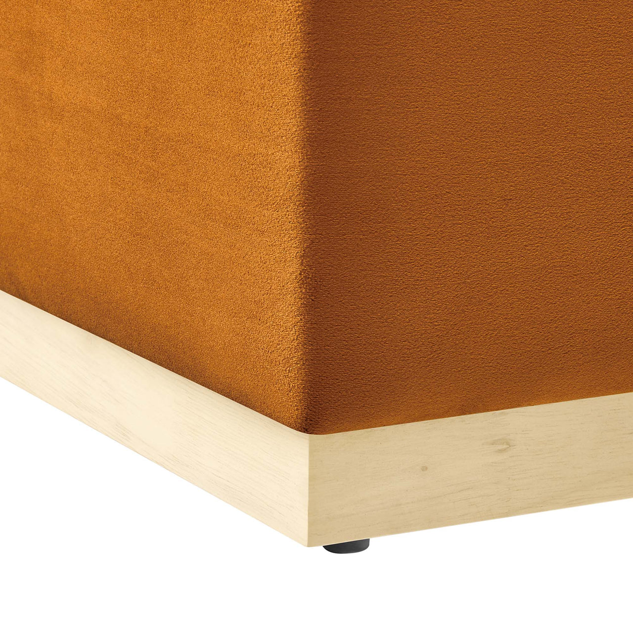 Ardena Square Velvet Ottoman, Large, Terracotta & Cream