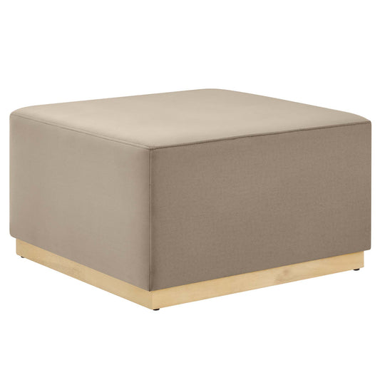 Ardena Square Velvet Ottoman, Large, Taupe & Cream