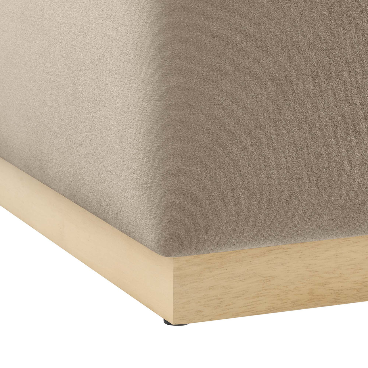 Ardena Square Velvet Ottoman, Large, Taupe & Cream