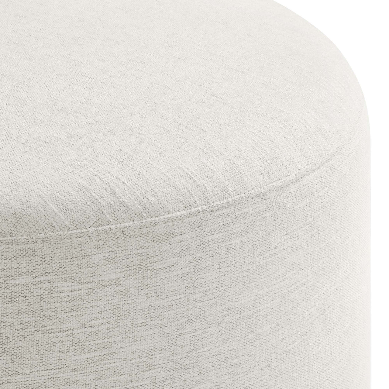 Calyx Round Pouf, Small, Ivory