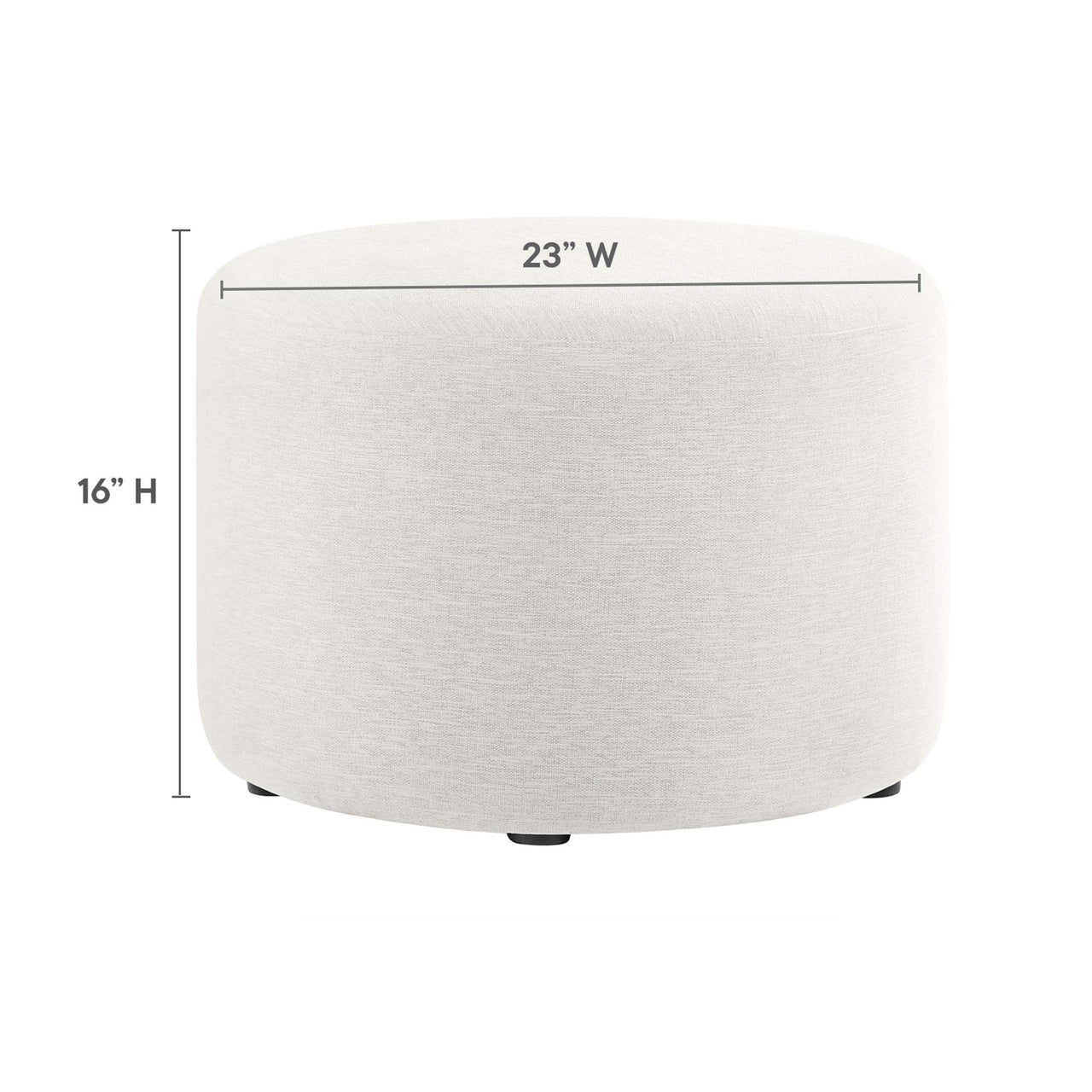 Calyx Round Pouf, Small, Ivory