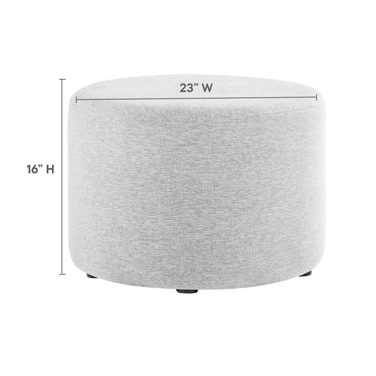 Calyx Round Pouf, Small, Light Gray