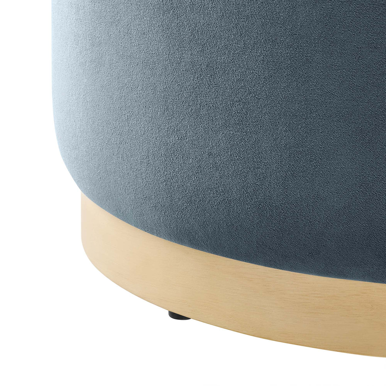 Ardena Round Velvet Ottoman, Small, Slate & Cream