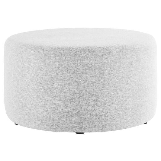 Calyx Round Pouf, Medium, Light Gray